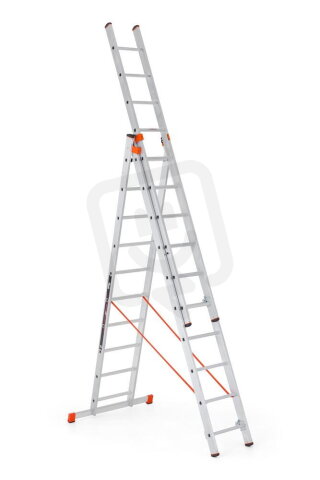 Trojdílný univerzální žebřík Premium, nášlapy 3x10 ALVE 563101