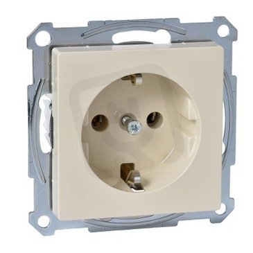Merten Zásuvka 250V/16A SCHUKO šroubová clonky System M White Cream MTN2401-0344