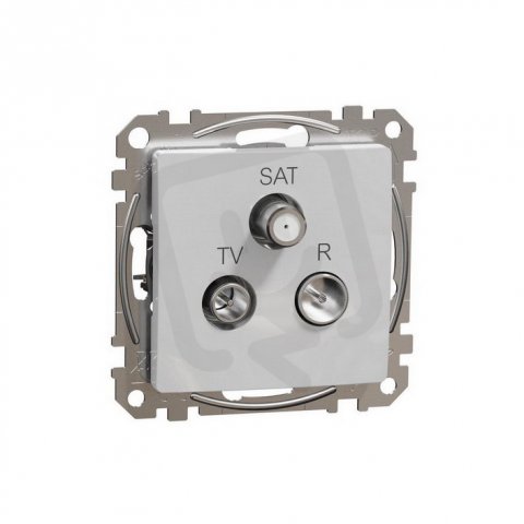 Sedna D/E TV-R-SAT zásuvka průběžná 7dB, Aluminium SCHNEIDER SDD113484