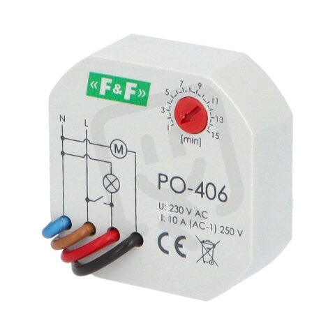 PO-406 časové relé krab. s doběhem, 1-15min F&F 1000930