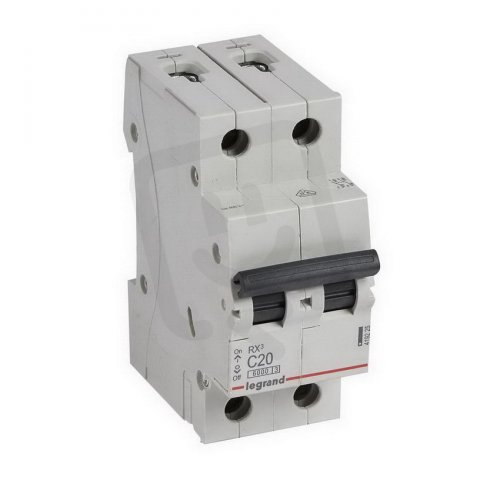 RX3 JISTIČ, 2 PÓLOVÝ, CHAR. C, 20A 6000A LEGRAND 419225