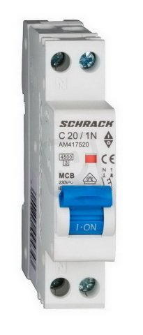 Instalační jistič AMPARO 4,5kA, C 20A, 1+N, 1TE SCHRACK AM417520--