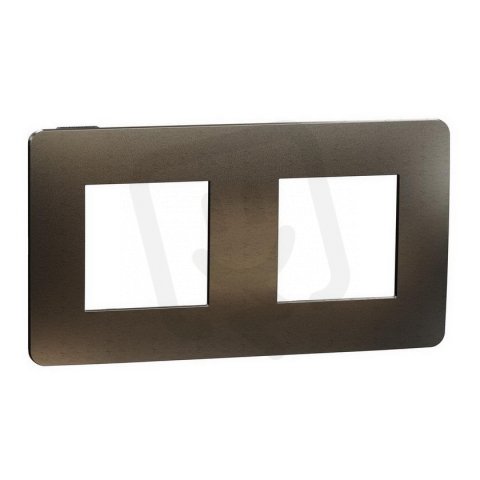 Krycí rámeček NOVÁ UNICA STUDIO METAL dvojnásobný, Dark Aluminium/Černý