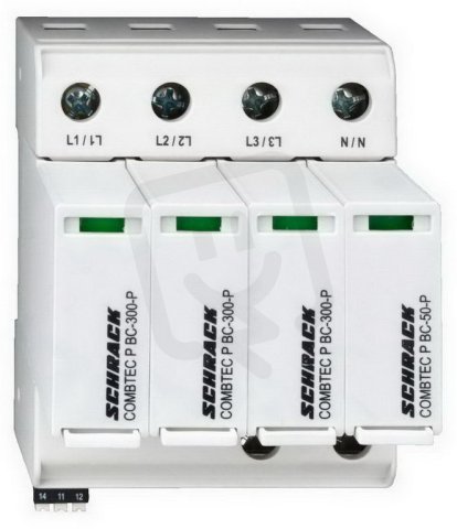 Svodič přepětí zásuvný 3+1 TT TI+II(B+C) 300V Iimp 12 5kA pk SCHRACK IS211215-A