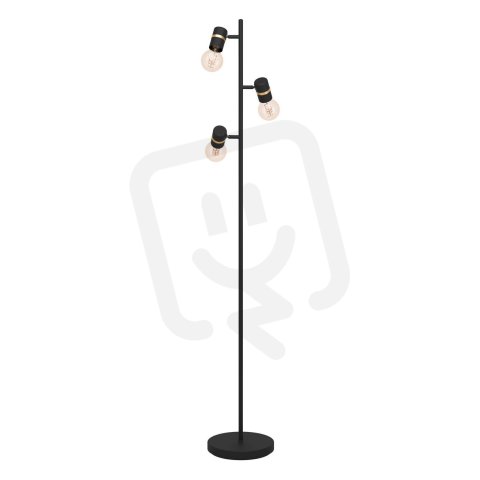 Stojací svítidlo LURONE 3xE27 černá/mosaz 30W IP20 EGLO 900179