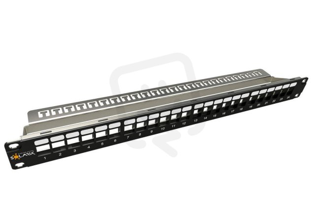 Modulární neosazený patch panel 24 portů 1U SX24M-0-STP-BK-UNI-N