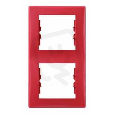 Sedna Rámeček dvojnásobný vertikální, Red SCHNEIDER SDN5801141