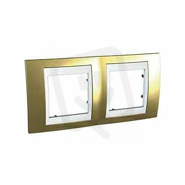 Unica Plus Krycí rámeček dvojnásobný, Oro/Polar SCHNEIDER MGU66.004.804