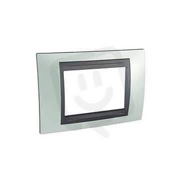 Schneider MGU66.103.294 Krycí rámeček Top trojmodulový, Fluor Green/grafit