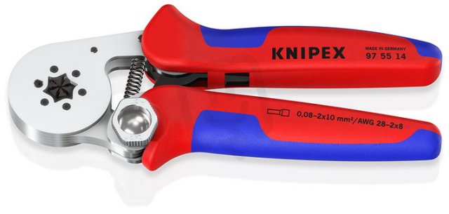 KNIPEX Samonastavitelné kleště pro lisování kabelových koncovek 180 mm