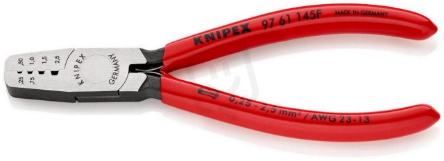 KNIPEX 9761145F kleště lisovací na dutinky o průřezu 0,25-2,5mm2 KN 97 61 145F