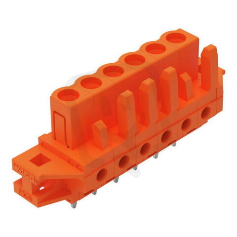 Pružinová svorkovnice THT rovná 5,08 mm oranžová 6pól. WAGO 232-166/031-000