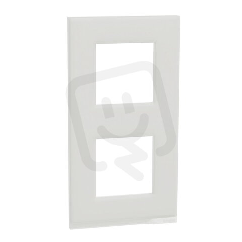 Unica Pure Krycí rámeček dvojnásobný vertikální Frosted White NU6004V85