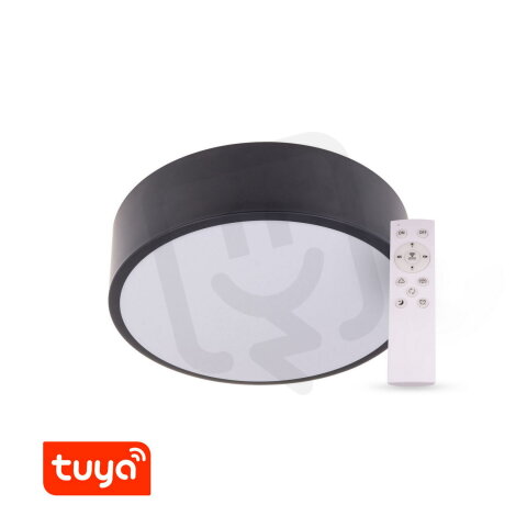RENDO TUL36-B černé kulaté TUYA+RF CCT LED svítidlo plafon T-LED 105462