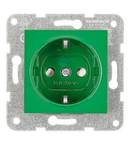 Zásuvka SCHUKO bezpečnostní clonka, zelená SCHRACK EV101215--