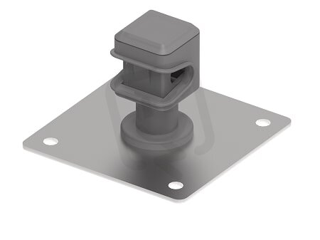Plastový držák vedení na kovovém podstavci na drát 8mm, V2A/plast GROMTOR 402113