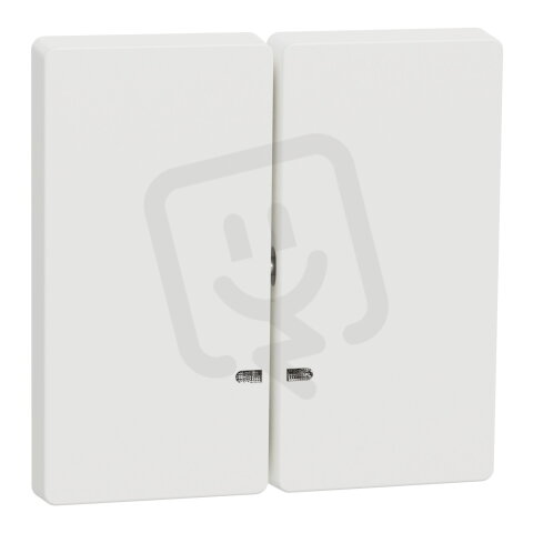 Dvojitá klapka, Merten System D, s průzorem, nordic white, termoplast