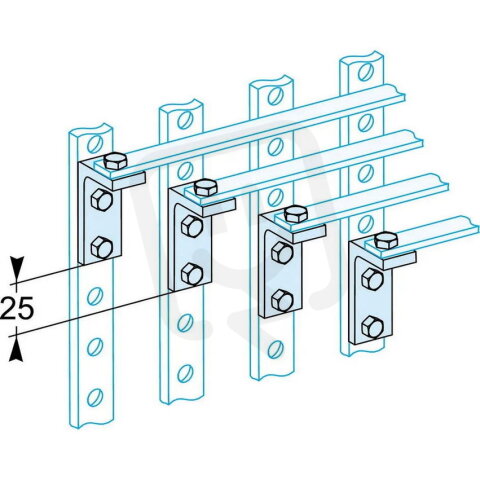 4 měděné úhlové konzolky, 250A SCHNEIDER LVS04190
