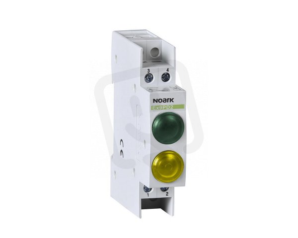 Světelné návěstí NOARK 102465 EX9PD2GY 12V AC/DC, 1 zelená LED a 1 žlutá LED