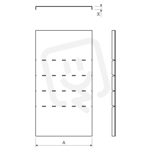 Víko klesajícího oblouku 60x500, povrch. úprava Magnelis KOPOS VKO 90X60X500_ZM