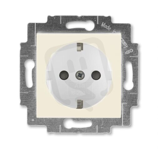 Zásuvka ABB LEVIT s bočními kontakty, bezšr, slonová kost/bílá 6620H-A07457 17