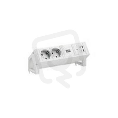 DESK2 PURE WHITE 2xCEE7/3 1xUSB C/C 65W