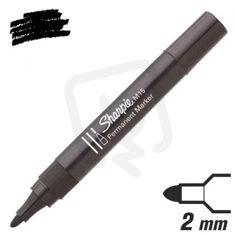 Permanentní pero s kulatým hrotem 2,0mm SHARPIE M15 ČERNÁ