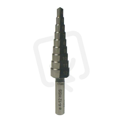 08070 ALFRA vrták stupňovitý pro plech max. 4mm, pro otvory 4-12mm VS  4-12