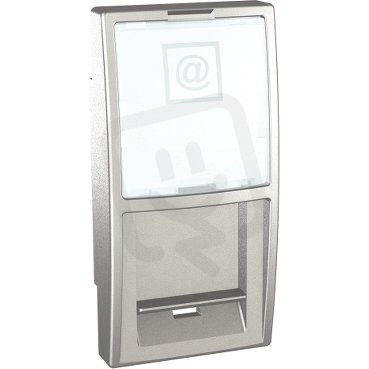 Unica Kryt datové zásuvky Actassi, 1 modul, Aluminium SCHNEIDER MGU9.410.30