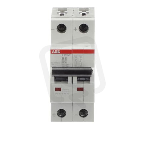 ABB S202MT-B6UC 2F jistič 6 A char. B 10kA 440V AC/DC pro kolejová vozidla