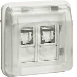 Zásuvka datová 2nás RJ 45 FTP Cat.6e přístroj IP55 W.1 bílá mat 14103502