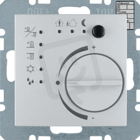 Termostat, prostorový s tlačítky, S.1/B.x, alu, mat BERKER 75441183