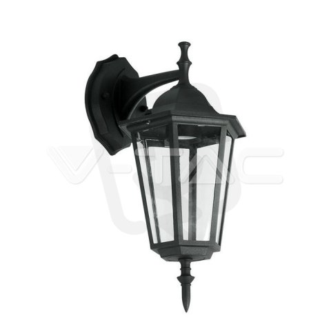 Garden Wall Lamp E27 Matt Black Down,  V