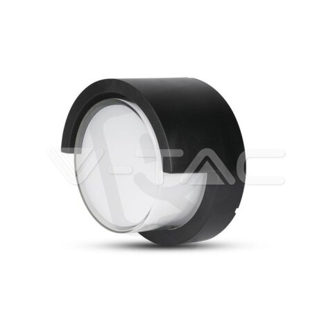 6W LED Wall Light Sami-Frame Black Round
