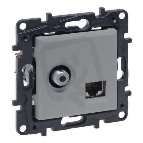 863377 NILOE S.TV TYPF+RJ45 6UTP ALU LEGRAND 863377
