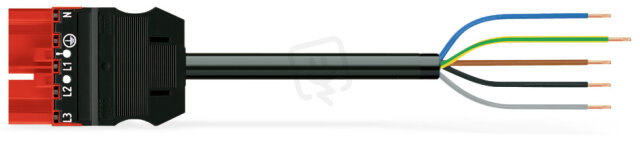 Konektor s připojovacím kabelem Eca červená 5pól. WAGO 771-9975/216-201