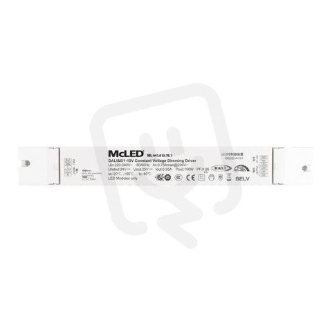 Napájecí zdroj 150W, DC24V/6,25A, IP20, řízení DALI, 0/1-10V a tlačítko