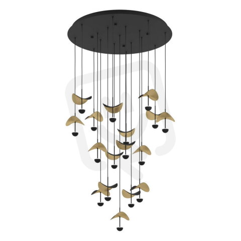 Závěsné svítidlo DRACERA LED O780 černá/zlatá 17X2,3W EGLO 390341