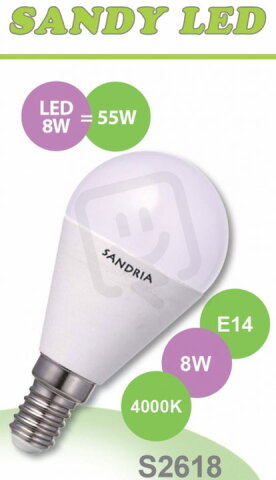 Sandy S2618 SANDY LED E14 B45 8W SMD 4000K