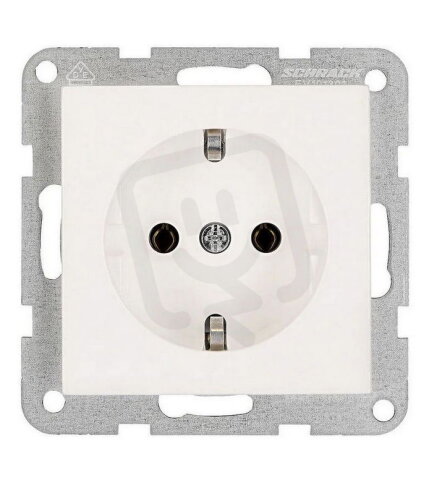 Zásuvka SCHUKO, bezšroubové svorky, bílá SCHRACK EV101301--