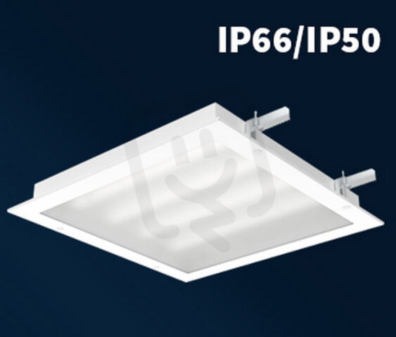 Vestavné svítidlo ODIS-LED-L-PB-SQ-GLM-8700-840, IP66/IP50 VYRTYCH 085844