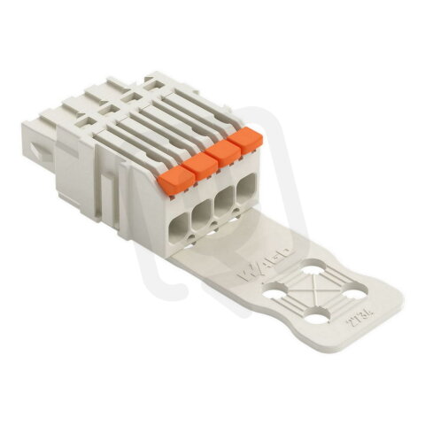 1vodičová pružinová svorkovnice, Páčka, Push-in CAGE CLAMP, Světle šedá