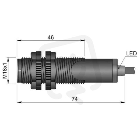 Optoelektronický senzor d18 mm AECO FT18EL-CBR PNP NO+NC