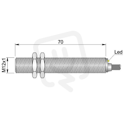 Magnetický senzor pro válce - Hallova sonda AECO SHC-12L PNP NO