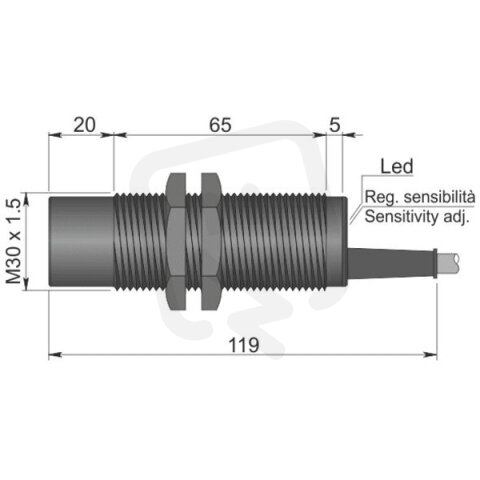Kapacitní senzor d30 mm - Atex prach AECO SC30P-RE25 AD3 LC5
