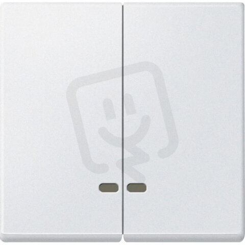 Dvojitá klapka, Merten System M, s průzorem, polar white, matný plast