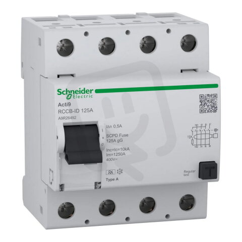 Acti9 RCCB-ID 4P 125A 500mA A SCHNEIDER A9R26492