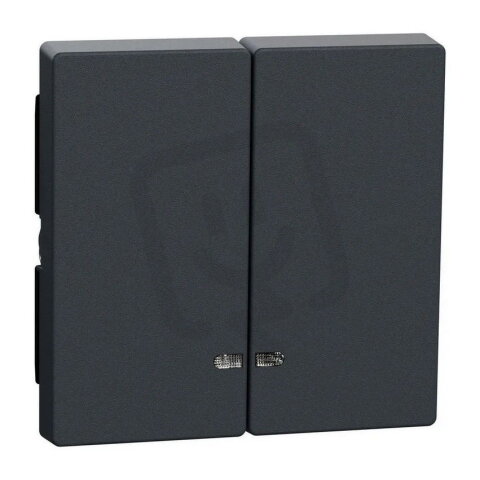 Dvojitá klapka, Merten System M, s průzorem, antracit, matný plast MEG3420-0414