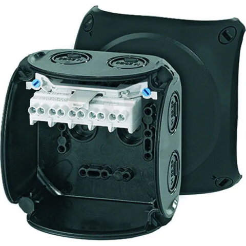 Kabelova rozvodka 1,5-4 mm2 6 mm2 1f, 5pol., černá HENSEL KF 0404 B