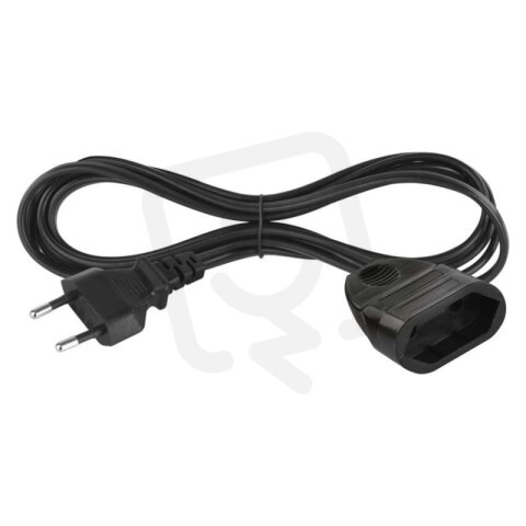 Dvoužilový pohyblivý přívod 1,5 m, 1 zásuvka, černý, PVC, 0,75 mm2 EMOS PC01301
